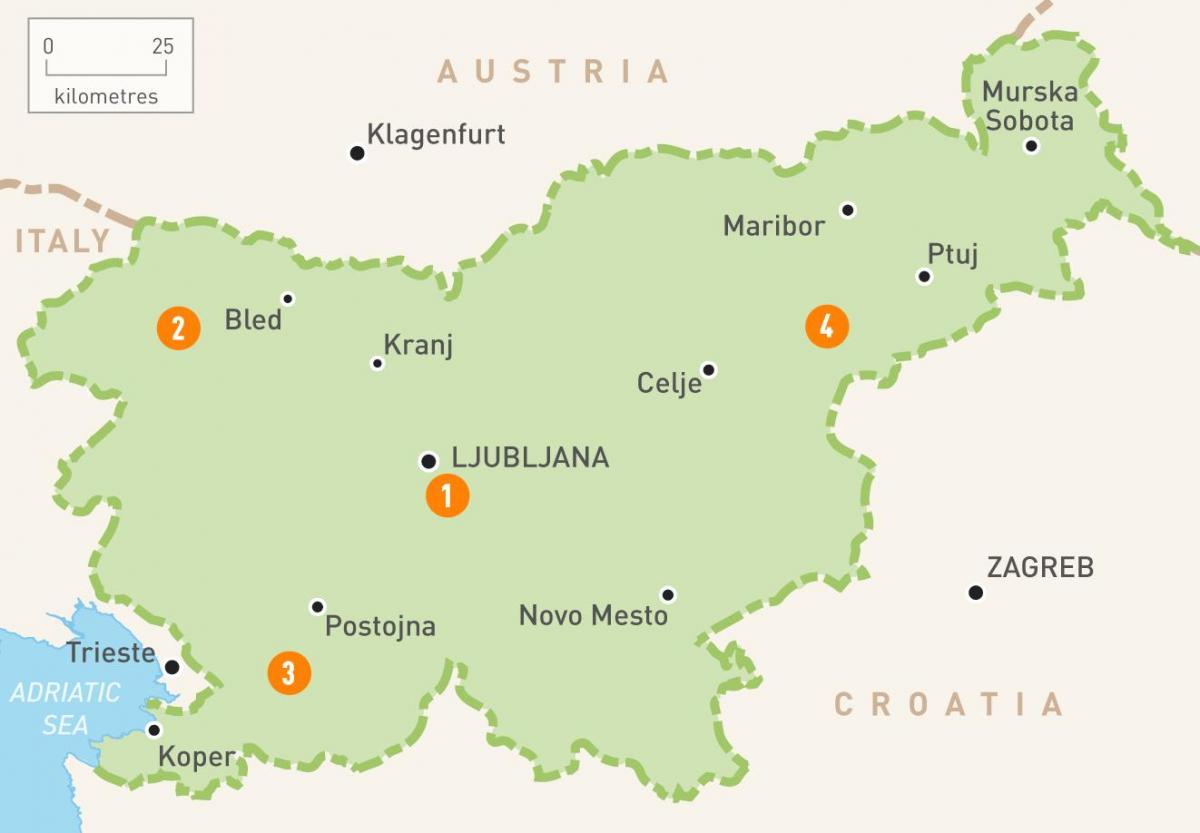 Kaart Sloveenia piirkonnad