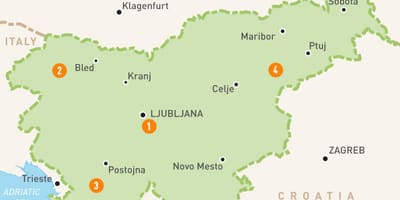 Kaart Sloveenia piirkonnad