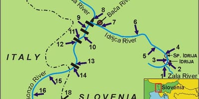 Kaart soca jõe Sloveenia